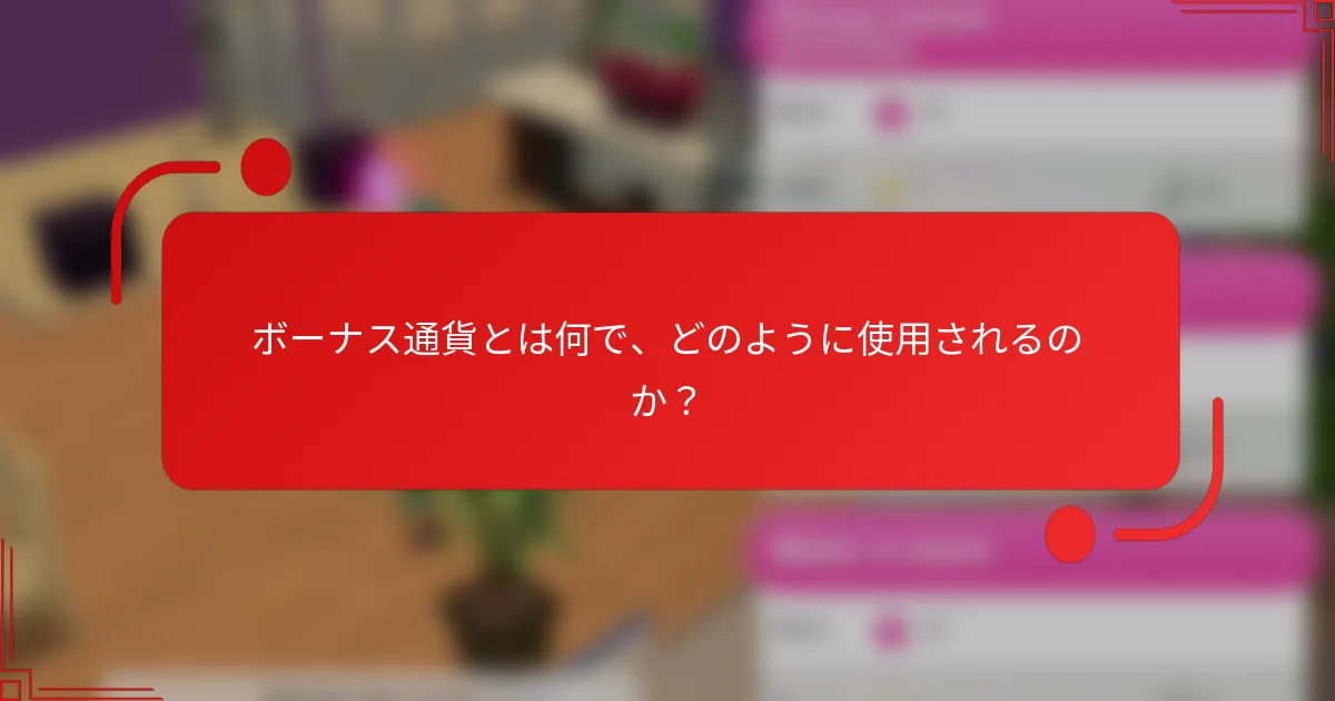 ボーナス通貨とは何で、どのように使用されるのか？